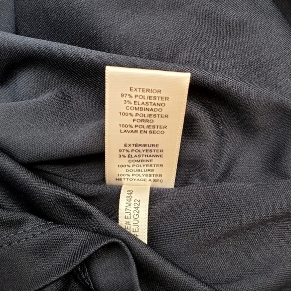 Eliza J Navy Blue Cold Shoulder Bell Sleeve Cocktail Dress - Picture 11 of 11